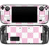 Pink and White Checkerboard Steam Deck Handheld Gaming Computer OLED Skin