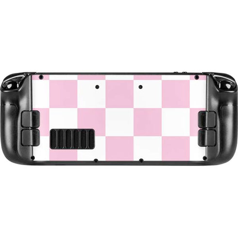 Pink and White Checkerboard Steam Deck Handheld Gaming Computer Skin