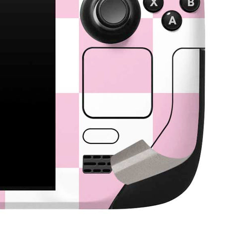 Pink and White Checkerboard Steam Deck Handheld Gaming Computer Skin