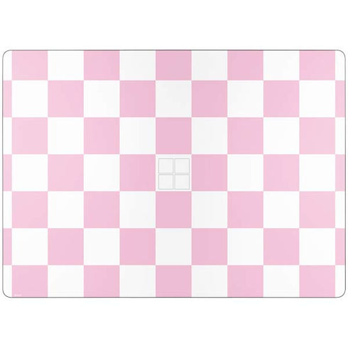 Pink and White Checkerboard Surface Laptop 7 15in Skin