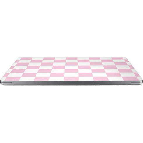 Pink and White Checkerboard Laptop Skins