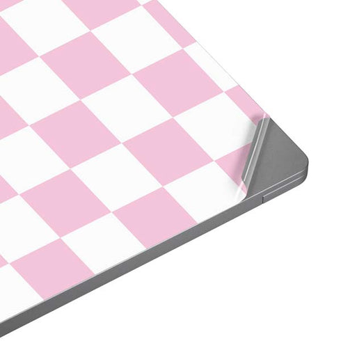 Pink and White Checkerboard Laptop Skins