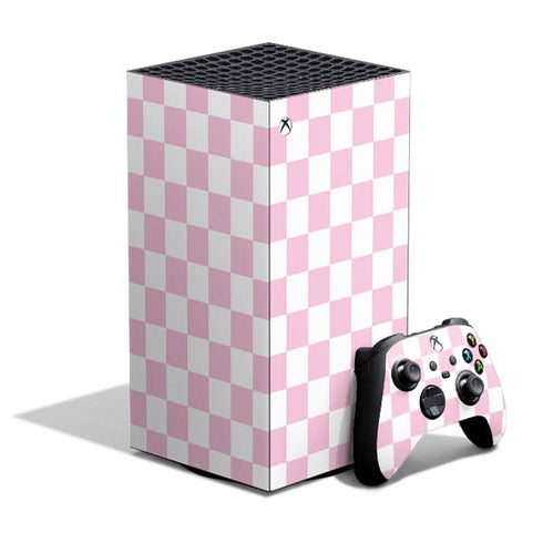 Pink and White Checkerboard XBox Series X Digital Edition Bundle Skin