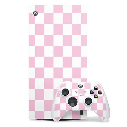 Pink and White Checkerboard Xbox Series X Skins