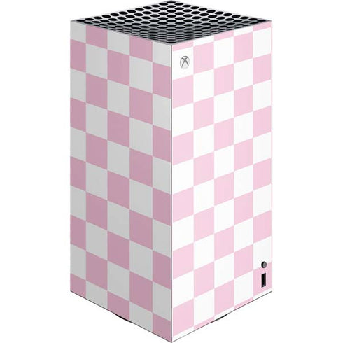 Pink and White Checkerboard XBox Series X Digital Edition Console Skin