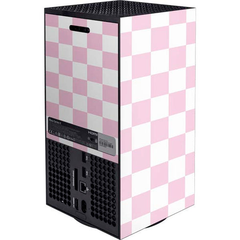Pink and White Checkerboard XBox Series X Digital Edition Console Skin