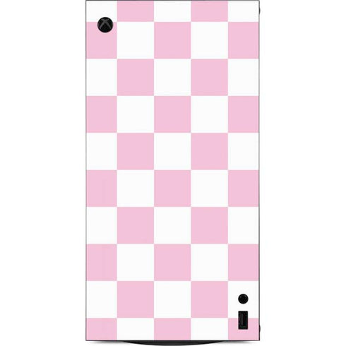 Pink and White Checkerboard XBox Series X Digital Edition Console Skin