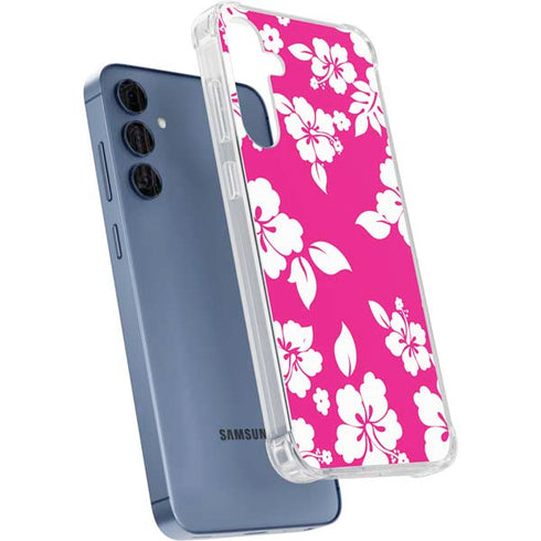 Pink and White Galaxy A35 5G Clear Case