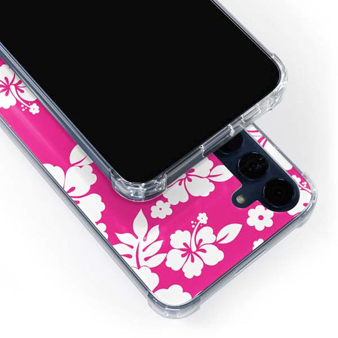 Pink and White Galaxy A55 5G Clear Case