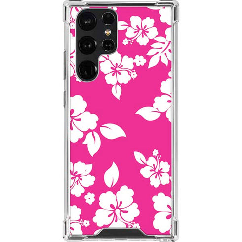 Pink and White Galaxy S23 Ultra Clear Case