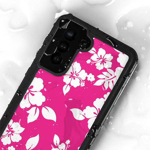 Pink and White Galaxy S24 Plus Waterproof Case