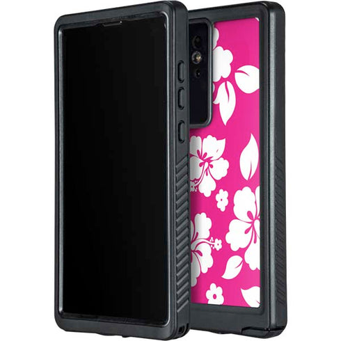 Pink and White Galaxy S24 Ultra Waterproof Case