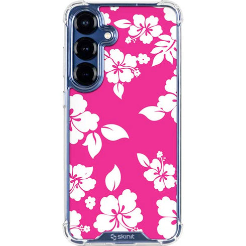 Pink and White Galaxy S25 Plus Clear Case