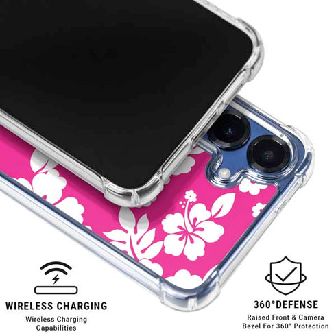 Pink and White Galaxy S25 Plus Clear Case