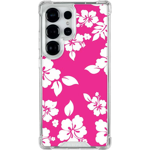 Pink and White Galaxy S25 Ultra Clear Case