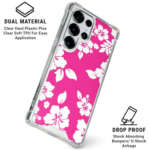 Pink and White Galaxy S25 Ultra Clear Case