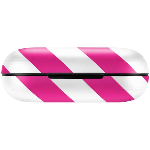 Pink and White Geometric Stripes Amazon Echo Buds Skin