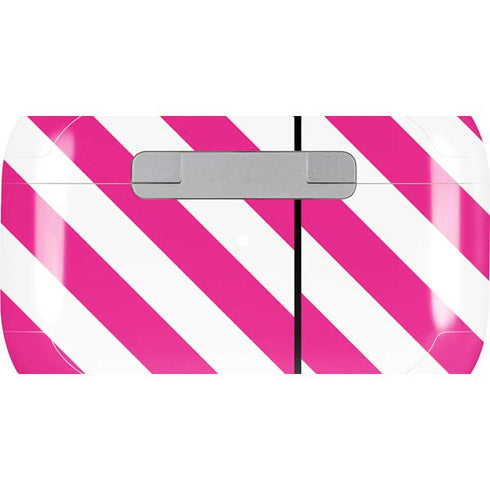 Pink and White Geometric Stripes AirPods Skins