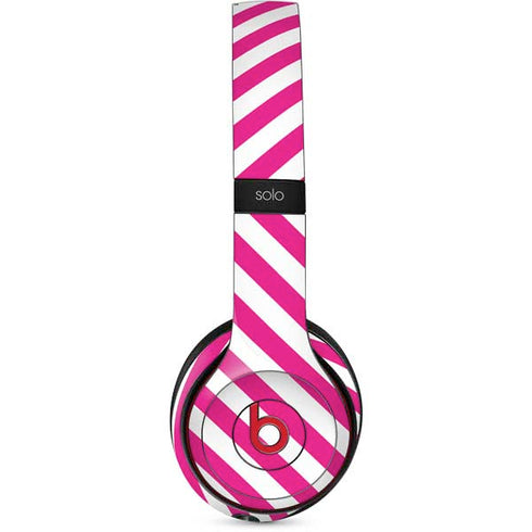 Pink and White Geometric Stripes Beats Solo 3 Wireless Skin