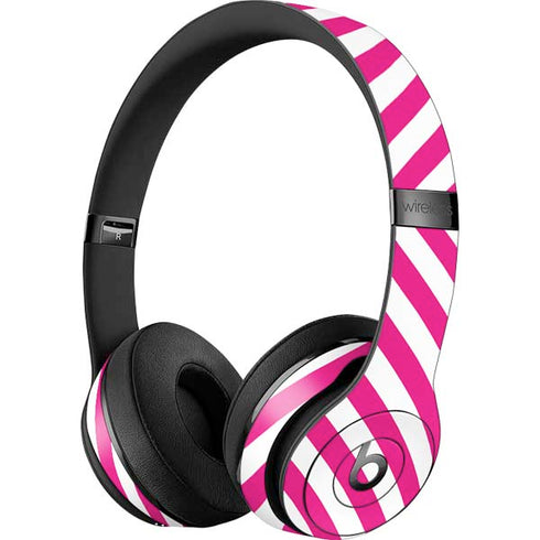 Pink and White Geometric Stripes Beats Solo 3 Wireless Skin