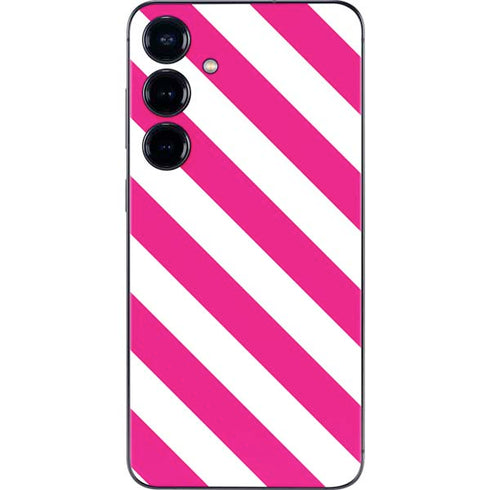 Pink and White Geometric Stripes Galaxy A16 5G Skin