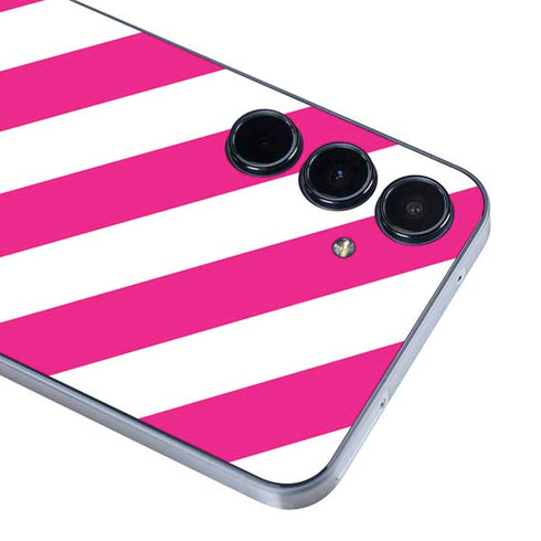 Pink and White Geometric Stripes Galaxy A35 5G Skin