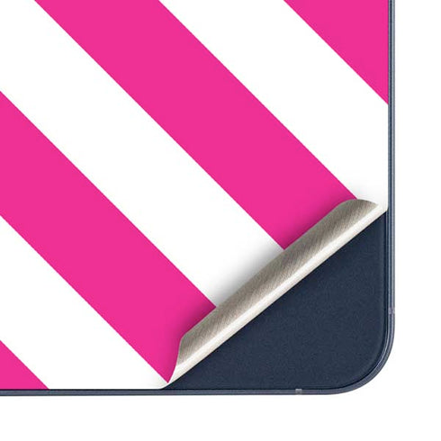 Pink and White Geometric Stripes Galaxy A35 5G Skin