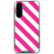Pink and White Geometric Stripes Galaxy A36 5G Clear Case