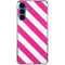 Pink and White Geometric Stripes Galaxy A55 5G Clear Case