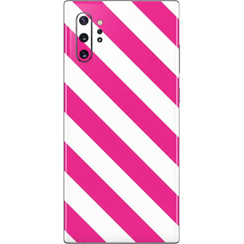 Pink and White Geometric Stripes Galaxy Note 10 Plus Skin