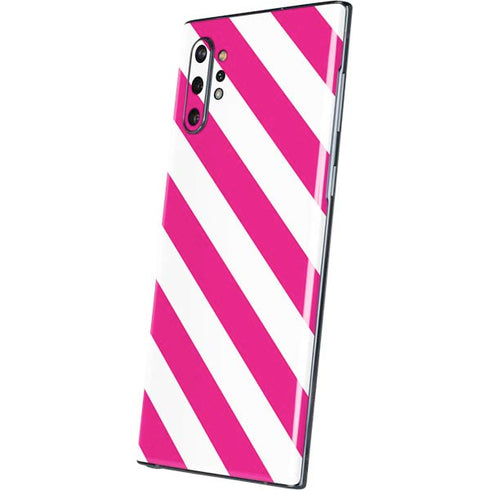Pink and White Geometric Stripes Galaxy Note 10 Plus Skin