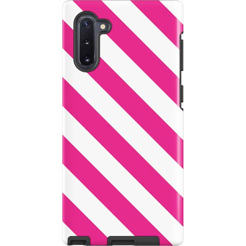 Pink and White Geometric Stripes Galaxy Cases
