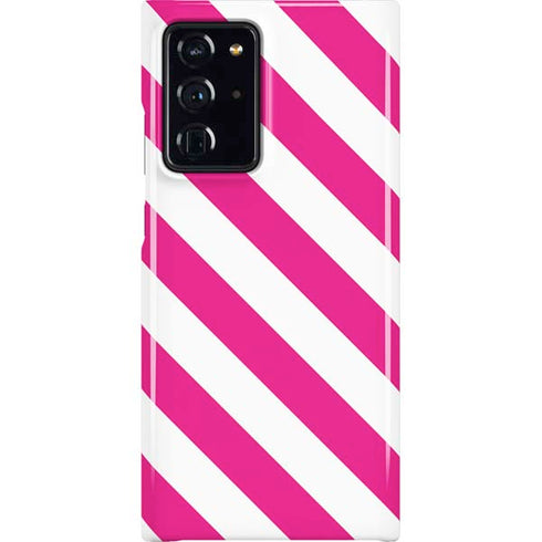 Pink and White Geometric Stripes Galaxy Cases