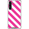 Pink and White Geometric Stripes Galaxy S24 FE Clear Case