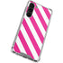 Pink and White Geometric Stripes Galaxy S24 FE Clear Case