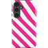 Pink and White Geometric Stripes Galaxy S25 Impact Case