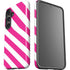 Pink and White Geometric Stripes Galaxy S25 Impact Case