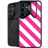 Pink and White Geometric Stripes Galaxy S25 Kickstand Case