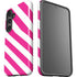 Pink and White Geometric Stripes Galaxy S25 Plus Impact Case