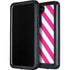 Pink and White Geometric Stripes Galaxy S24 Plus Waterproof Case