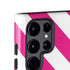 Pink and White Geometric Stripes Galaxy S25 Ultra Impact Case