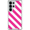 Pink and White Geometric Stripes Galaxy S25 Ultra Clear Case