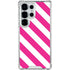 Pink and White Geometric Stripes Galaxy S25 Ultra Clear Case
