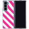 Pink and White Geometric Stripes Galaxy Z Fold5 5G Clear Case