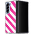 Pink and White Geometric Stripes Galaxy Z Fold5 5G Clear Case