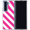 Pink and White Geometric Stripes Galaxy Z Fold6 Clear Case