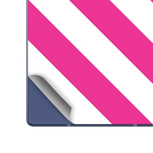 Pink and White Geometric Stripes Galaxy Z Fold6 Skin