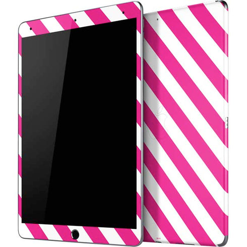 Pink and White Geometric Stripes iPad Skins