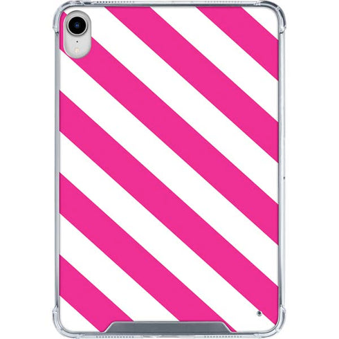 Pink and White Geometric Stripes iPad 11th Gen (2025) Clear Case