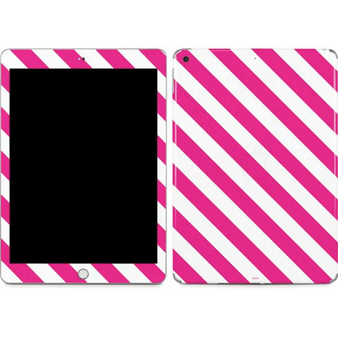 Pink and White Geometric Stripes Apple iPad Skin